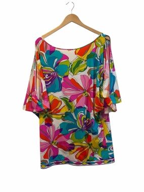 Trina Turk Resort Floral Tunic Top in Multicolor Size L